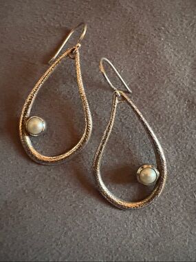 Silpada Teardrop 925 Sterling Earrings with Opalescent Stones